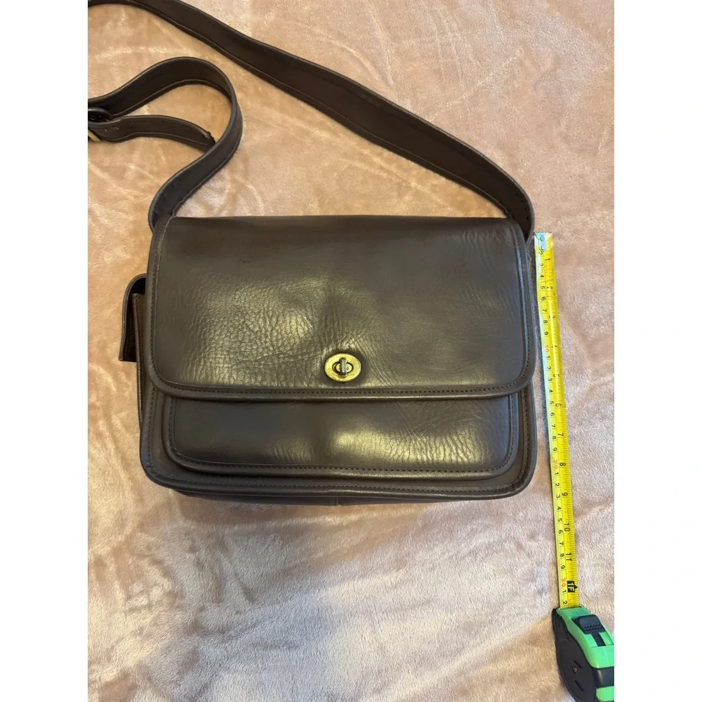Vintage Coach Brown Leather Messenger Crossbody Bag